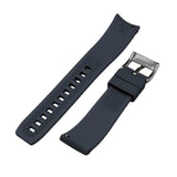 20mm, 21mm, 22mm Curved End Nylon Grain Gray FKM Rubber Watch Strap, Quick Release Spring Bars