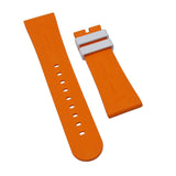 【GM】 23mm Straight Grain Dual Color White & Orange FKM Rubber Watch Strap For Blancpain Fifty Fathoms