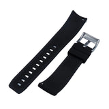 20mm, 21mm, 22mm Curved End Nylon Grain Black FKM Rubber Watch Strap, Quick Release Spring Bars