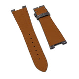 25mm Steel Gray Alligator Leather Watch Strap For Patek Philippe Nautilus