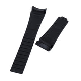 21mm Curved End Black FKM Rubber Watch Strap For Tudor Black Bay 41