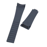 21mm Curved End Grey FKM Rubber Watch Strap For Tudor Black Bay 41