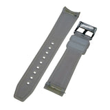 20mm Curved End Nylon Grain Transparent Rubber Watch Strap, Quick Release Spring Bars For Rolex, Omega and MoonSwatch