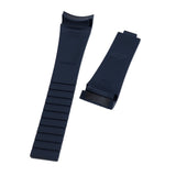 21mm Curved End Navy Blue FKM Rubber Watch Strap For Tudor Black Bay 41
