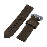 22mm, 24mm Coffee Brown Canvas Watch Strap, Both Sides in Canvas