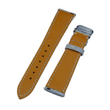 20mm Dolphin Gray Alligator Leather Watch Strap, White Stitching, Quick Release