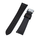 20mm Brush-Off Brown Calf Leather Slim Watch Strap, Quick Release
