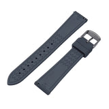 19mm, 21mm, 23mm Nylon Grain Gray FKM Rubber Slim Watch Strap, Quick Release Spring Bars