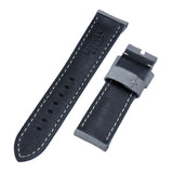 24mm Lava Gray Suede Leather Watch Strap For Panerai, Two Length Size