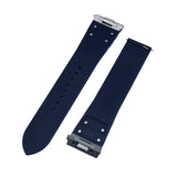 21mm Navy Blue FKM Rubber Watch Strap For Cartier Santos Model, Quick Release