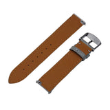 15.5mm, 17.5mm, 19mm Gray Alligator Leather Watch Strap For Cartier Santos Dumont, Quick Release