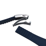 11mm, 12mm Fine Triangle Pattern Navy Blue FKM Rubber CTS Watch Strap For Tissot PRX, Quick Release Spring Bars
