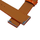 15.5mm, 17.5mm, 19mm Orange Alligator Leather Watch Strap For Cartier Santos Dumont, Quick Release