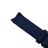 21mm Curved End Navy Blue FKM Rubber Watch Strap For Longines HydroConquest 41mm, Quick Release Spring Bars