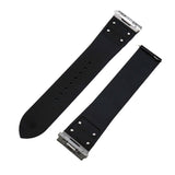 21mm Black FKM Rubber Watch Strap For Cartier Santos Model, Quick Release