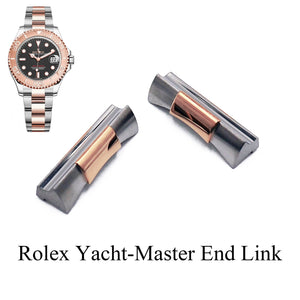 20mm Rose Gold/Steel 904L Stainless Steel End Link For Rolex Yacht-Master