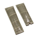 20mm Mouse Grey Alligator Leather Watch Strap For Rolex