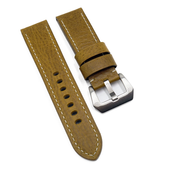 24mm, 26mm Clay Orange Italy Calf Leather Watch Strap For Panerai