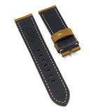 24mm, 26mm Clay Orange Italy Calf Leather Watch Strap For Panerai