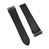 18mm, 21mm Black Alligator Leather Watch Strap For Cartier Santos Model, Quick Switch System, New Clasp Version