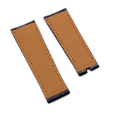 20mm Gradient Dark Brown & Black Cordovan Leather Watch Strap For Rolex