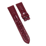 21mm Wine Red Alligator Leather Watch Strap For Rolex Cellini