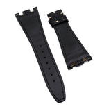 28mm Black Alligator Leather Watch Strap, Cream Stitching For Audemars Piguet Royal Oak Offshore