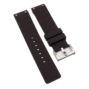 23mm Brown Rubber Watch Strap, Rivet Lug For Cartier Santos 100 XL models