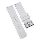 23mm White Rubber Watch Strap, Rivet Lug For Cartier Santos 100 XL models
