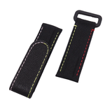 20mm Black Nylon Watch Strap For Rolex, Red, Yellow and Pink Stitching, Velcro Style