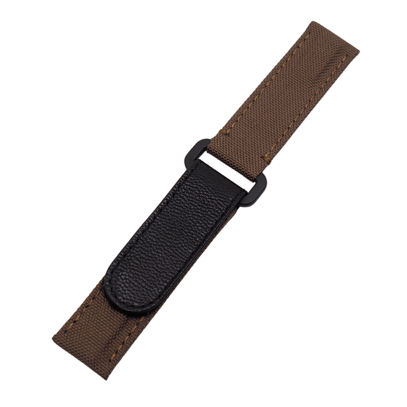 20mm Brown Nylon Watch Strap For Rolex, Velcro Style