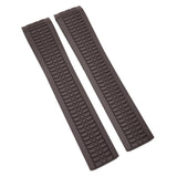 21mm Curved End Brown FKM Rubber Watch Strap For Patek Philippe Aquanaut