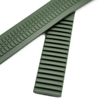 21mm Curved End Olive Green FKM Rubber Watch Strap For Patek Philippe Aquanaut