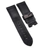 24mm, 26mm Black Alligator Leather Watch Strap For Panerai, Depolyant Clasp Style