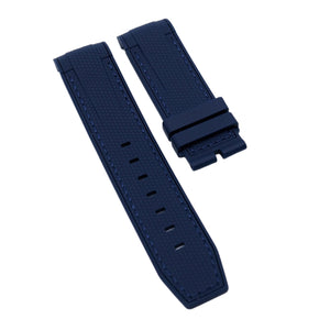 23mm Navy Blue Curved End Rubber Watch Strap For Tudor Black Bay Bronze 43mm