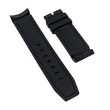 23mm Black Curved End Rubber Watch Strap For Tudor Black Bay Bronze 43mm