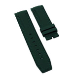 23mm Dark Green Curved End Rubber Watch Strap For Tudor Black Bay Bronze 43mm