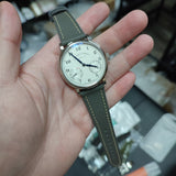 18mm, 20mm Seal Gray Epsom Calf Leather Watch Strap