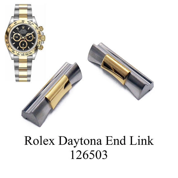 20mm Gold/Steel 904L Stainless Steel End Link For Rolex Daytona 126503