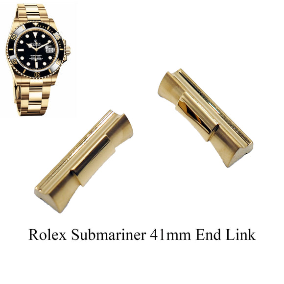 21mm Gold 904L Stainless Steel End Link For Rolex Submariner 41mm
