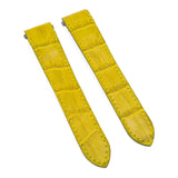 18mm, 21mm Chrome Yellow Alligator Embossed Calf Leather Watch Strap For Cartier Santos Model, Quick Release