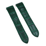 18mm, 21mm Dark Green Alligator Embossed Calf Leather Watch Strap For Cartier Santos Model, Quick Release
