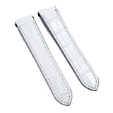 18mm, 21mm White Alligator Embossed Calf Leather Watch Strap For Cartier Santos Model, Quick Release