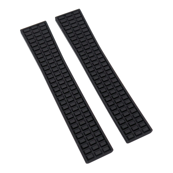 19mm Straight End Black FKM Rubber Watch Strap For Patek Philippe Aquanaut 5064 etc.