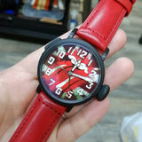 24mm Bright Red Calf Leather Watch Strap For Panerai
