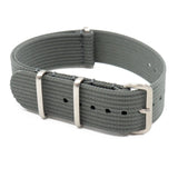 20mm, 22mm Nato Style Gray Ribbed Nylon Watch Strap