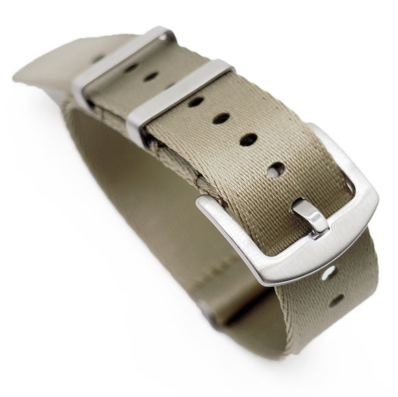20mm, 22mm Nato Style Khaki Seat Belt Nylon Watch Strap