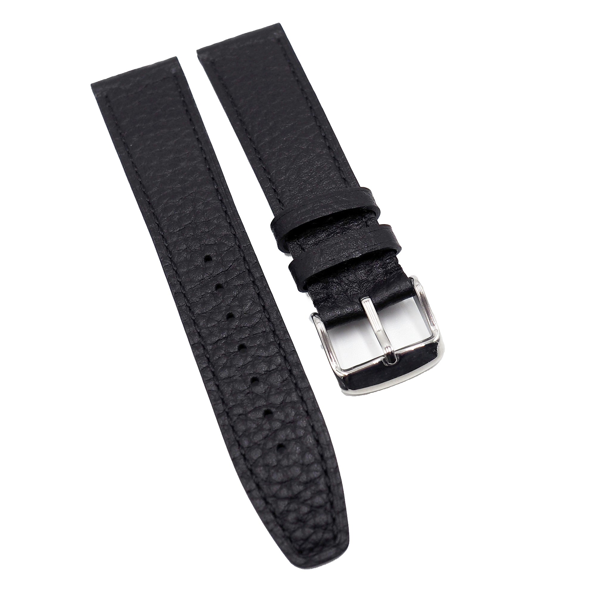 IWC 黒 レザー 時計バンド　20mm 20mm Black Calf Leather Watch Strap For IWC – Revival Strap