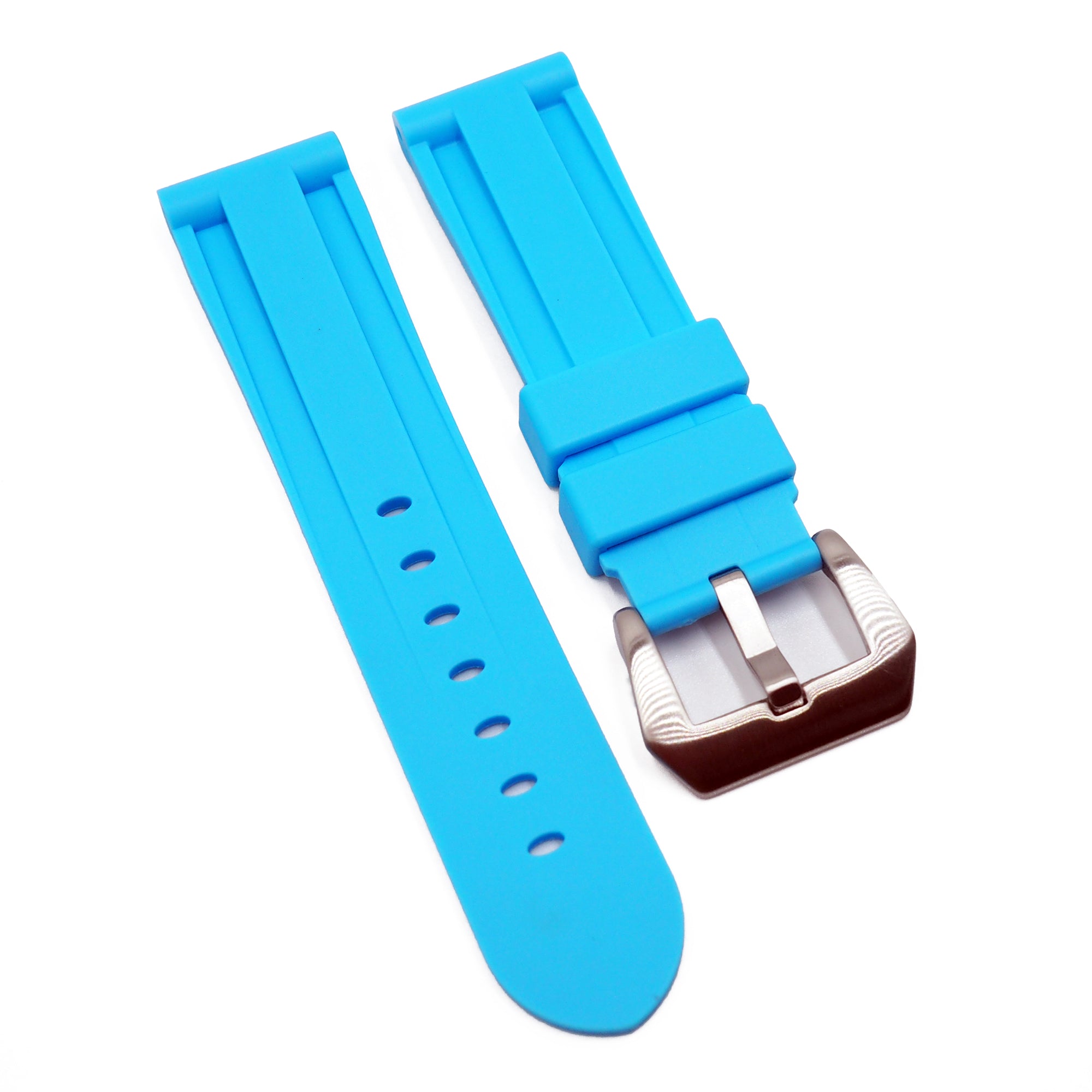 Panerai Blue Shark Straps 22mm, 24mm, 26mm Sky Blue Rubber Watch