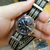 20mm, 22mm Military Style Multi Color Seat Belt Nylon Watch Strap For Omega, Black, Gray & Banana Yellow